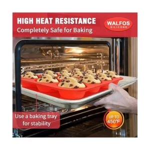 Walfos Molde para magdalenas de silicona 12 tazas de