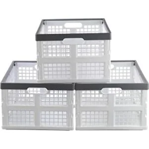 Waikhomes Cesta plegable de 30 L juego de 3 cajas
