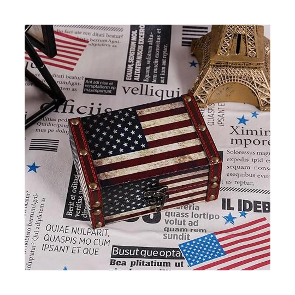 WaaHome Caja de tesoro pequeña decorativa de madera para_4