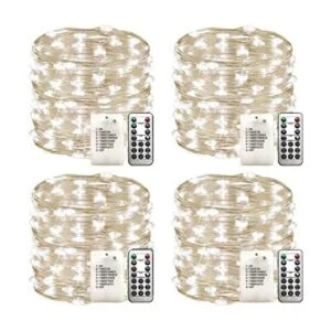 WSgift Paquete de 4 luces LED de 33 pies 100 luces LED