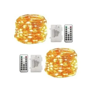 WSgift Paquete de 2 luces LED blancas cálidas de 20 pies y