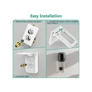 Wali OLS001W Repisa para enchufe de pared Blanco OLS001W_3