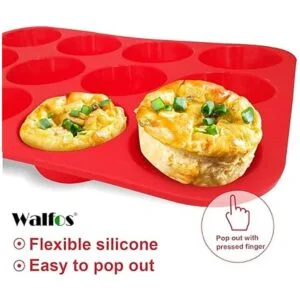 Walfos Molde para magdalenas de silicona 12 tazas de