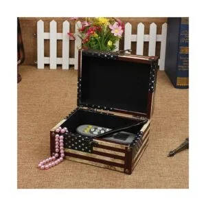 WaaHome Caja de tesoro pequeña decorativa de madera para_3