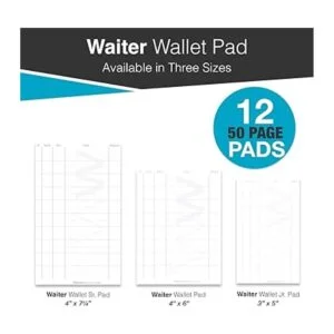 Waiter Wallet Almohadillas Paquete de 12 blocs de notas_2