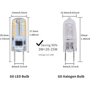 WTINTELL G8 Bombilla LED G8 BiPin Equivacent a 20W25W T4