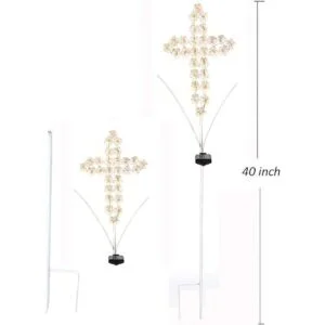 WSgift Luces solares de estaca de cruz para hortensias de_5