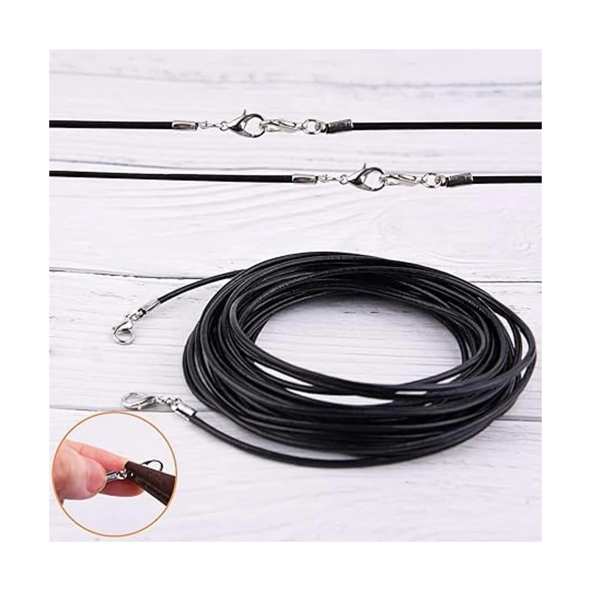 WXJ13 Cordón de piel auténtica 32.8 ft 0.079 in de_4