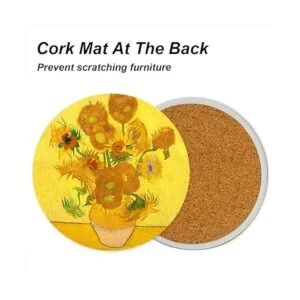 WOWDING Juego de posavasos de cerámica para bebidas de