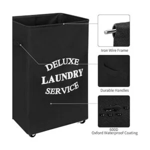 WOWLIVE Cesto grande plegable para la ropa sucia con_5
