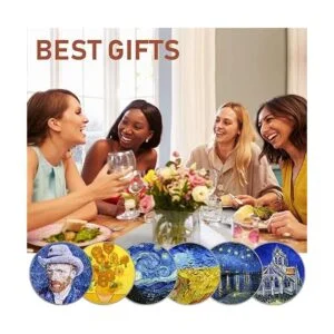 WOWDING Juego de posavasos de cerámica para bebidas de