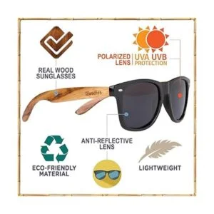 WOODIES Zebra Wood gafas de sol con lentes polarizadas_5