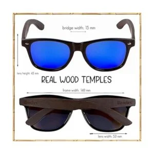 WOODIES Lentes de sol polarizados de madera de ébano para_2