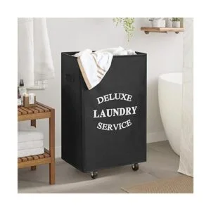 WOWLIVE Cesto grande plegable para la ropa sucia con_2