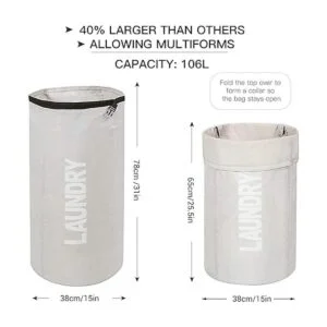 WOWLIVE Bolsa de lavandería plegable extragrande cesta de