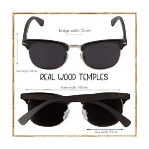 WOODIES Lentes de sol polarizados de madera de ébano de_2
