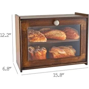 WORTHYEAH Panera de bambú para encimera de cocina caja de