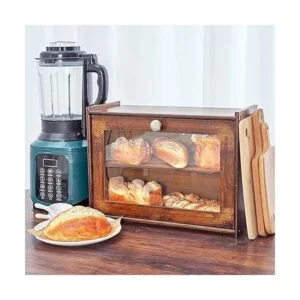 WORTHYEAH Panera de bambú para encimera de cocina caja de