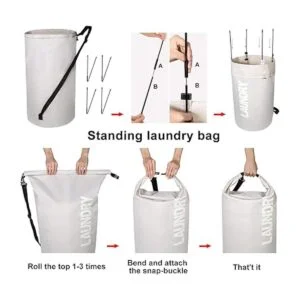 WOWLIVE Bolsa de lavandería plegable extragrande cesta de