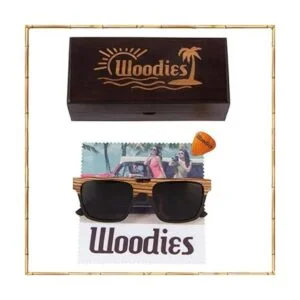 WOODIES Lentes de sol polarizados de madera de cebra con_3