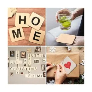 WLIANG 50 piezas de madera sin terminar cuadrados de