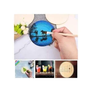 WLIANG 25 círculos de madera de 4 pulgadas círculos de