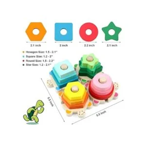 WOOD CITY Juguetes apilables para niños pequeños de 1 a 3_3