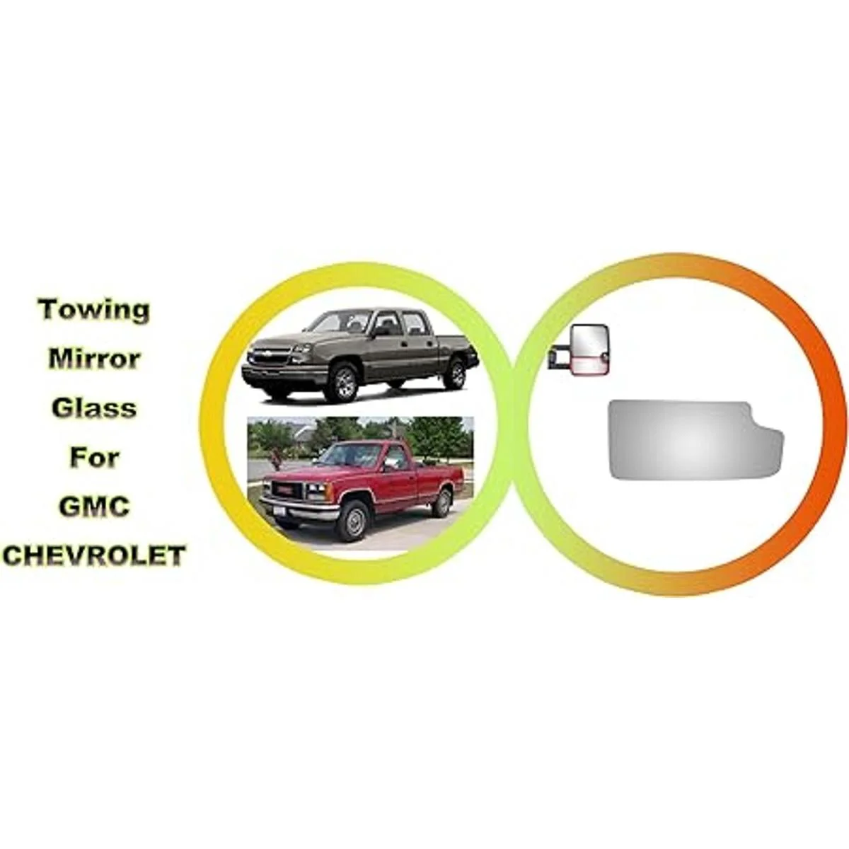 WLLW Espejo de cristal apto para Chevy GMC CK Pickup_2