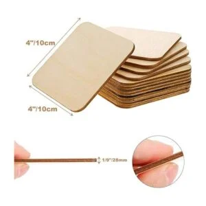 WLIANG 50 piezas de madera sin terminar cuadrados de