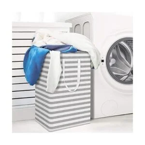 WISELIFE Cesta de lavandería grande plegable con asas_5