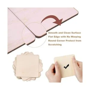 WLIANG 50 piezas de madera sin terminar cuadrados de