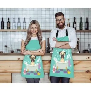 WONDERTIFY French Bulldog ApronThe Lovely Dog Bathed in