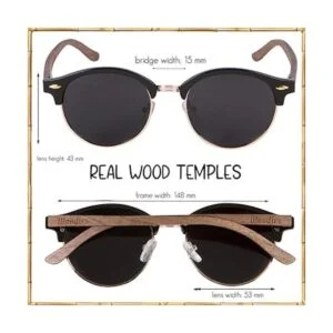 WOODIES Gafas de sol polarizadas de madera de nogal para_2