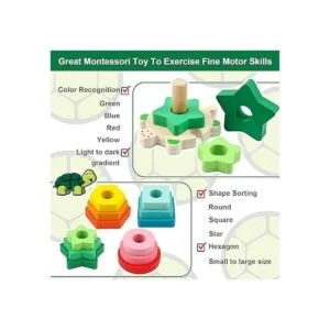 WOOD CITY Juguetes apilables para niños pequeños de 1 a 3_6