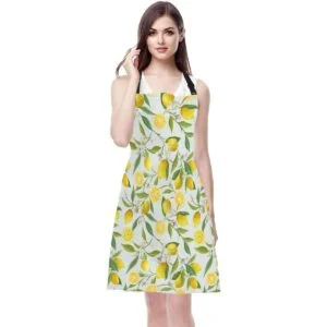 WONDERTIFY Delantal floral rosa negro delantal floral