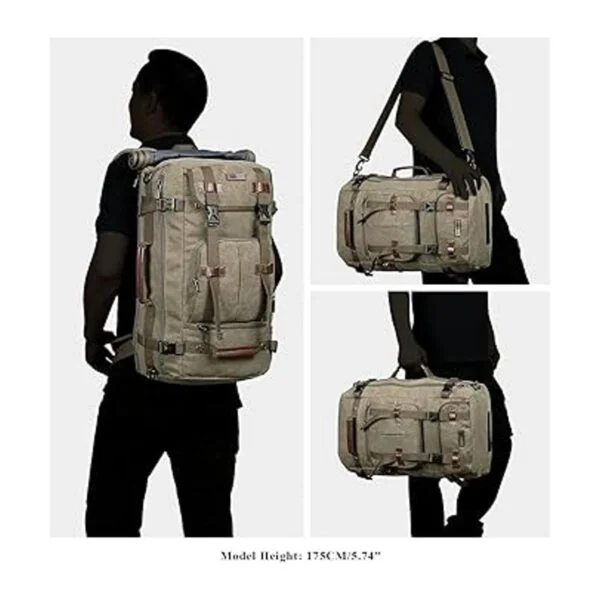 WITZMAN Mochila de lona vintage de viaje bolsas grandes_3