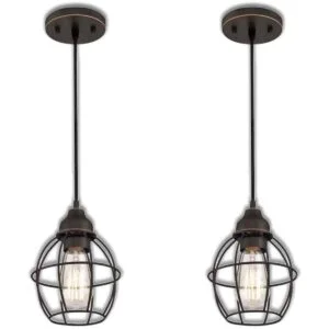 WISBEAM Lámpara colgante con acabado de bronce aceitado_1