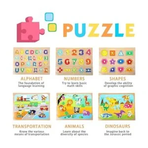 WOOD CITY Juego de rompecabezas y estantes para niños_2