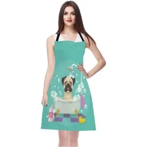 WONDERTIFY French Bulldog ApronThe Lovely Dog Bathed in