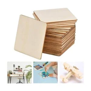 WLIANG 50 piezas de madera sin terminar cuadrados de