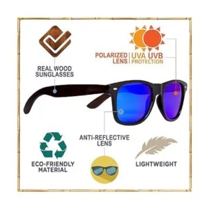 WOODIES Lentes de sol polarizados de madera de ébano para_6