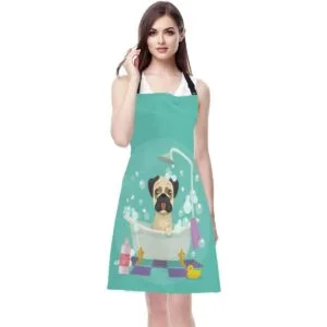 WONDERTIFY French Bulldog ApronThe Lovely Dog Bathed in