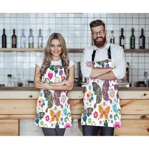 WONDERTIFY Delantal de corazón corazón rosa sobre el