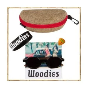 WOODIES Lentes de sol hexagonales polarizados de madera de_3