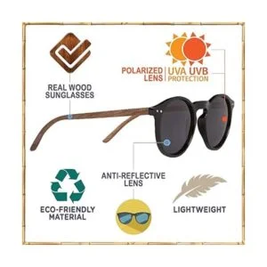 WOODIES Lentes de sol polarizados de madera estilo Foster_6
