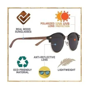 WOODIES Gafas de sol polarizadas de madera de nogal para_5