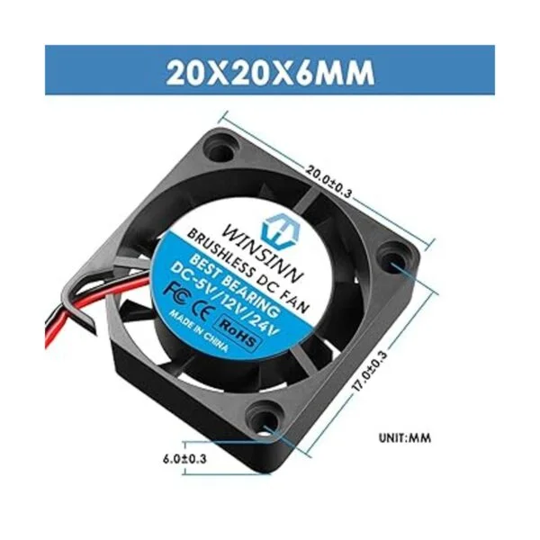 WINSINN Ventilador DC de 0.787 in 12 V 2006 Rodamiento_2