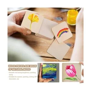 WLIANG 50 piezas de madera sin terminar cuadrados de