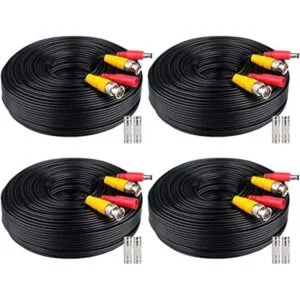 WILDHD Cable BNC de 4 x 100 pies todo en uno Siamés BNC