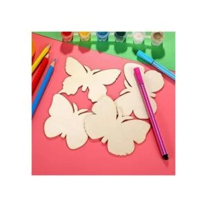 WHQXFDZ 40 piezas de mariposa de madera sin terminar_6